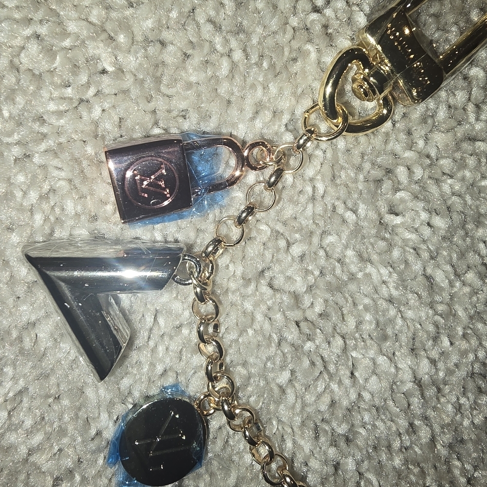 LV Gold and Silver Charm Keychain - Picture 3 of 11
